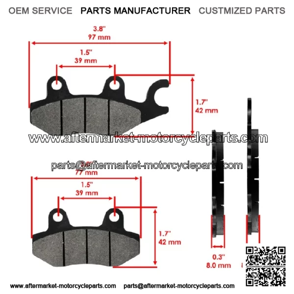 Rear Brake Discs & Brake Pads For Yamaha YXE70 YXE85 Wolverine X2 X4 XTR 16-25 - Image 4