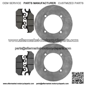 Front Brake Discs & Brake Pads For Yamaha YXE70 YXE85 Wolverine X2 X4 XTR 16-25