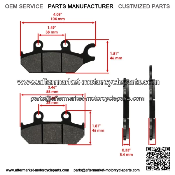 Front Brake Discs & Brake Pads For Yamaha YXE70 YXE85 Wolverine X2 X4 XTR 16-25 - Image 3