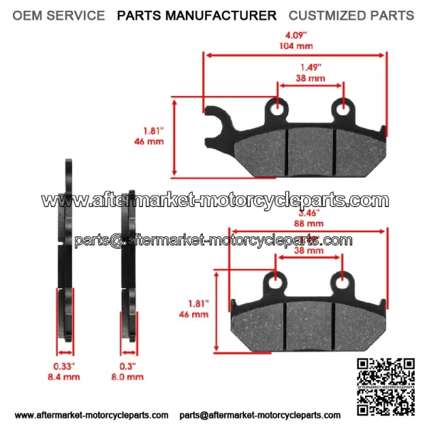 Front Brake Discs & Brake Pads For Yamaha YXE70 YXE85 Wolverine X2 X4 XTR 16-25 - Image 4