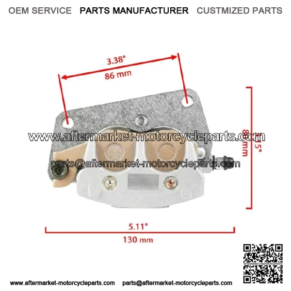 Front Left Right Brake Caliper w/ Pad for Yamaha YFZ 450 YFZ450R YFZ450X 2004-25 - Image 3